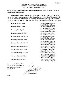 Board meetings schedule